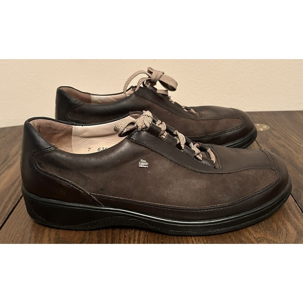 Finn Comfort Size US 7 Eur 38 UK 5 Women's Brown Leather Lace-up Shoes No Insol